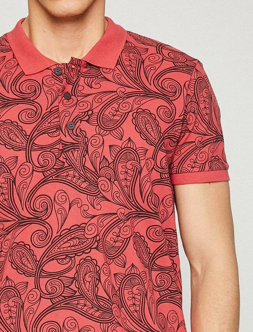 10367 Salmon Polo Neck T-Shirt