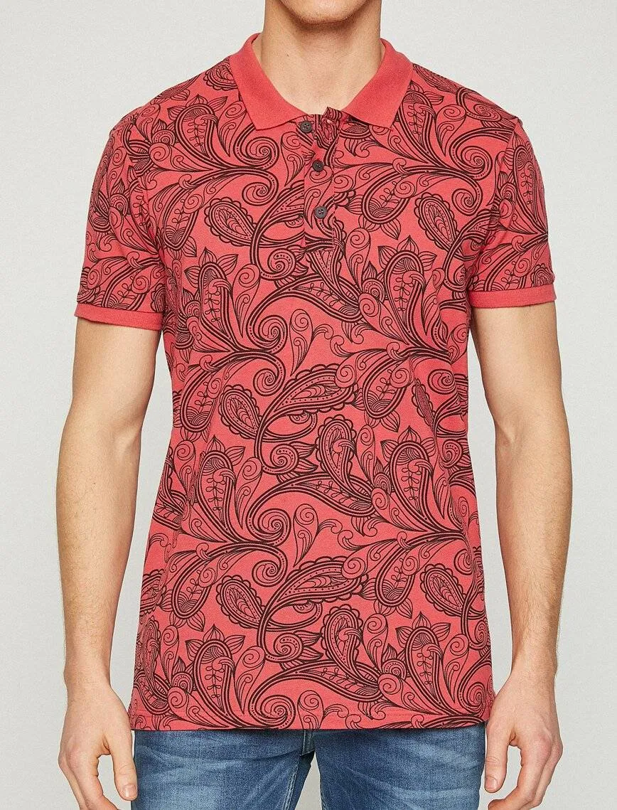 10367 Salmon Polo Neck T-Shirt