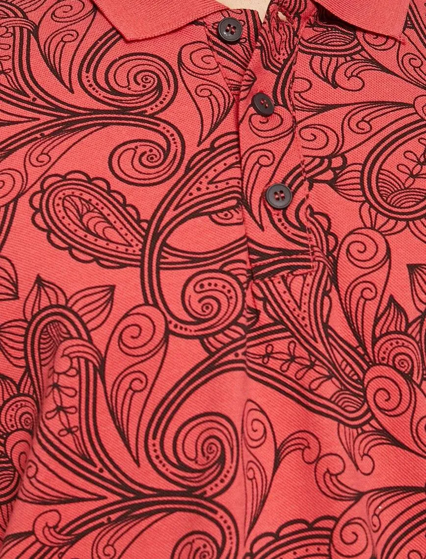 10367 Salmon Polo Neck T-Shirt