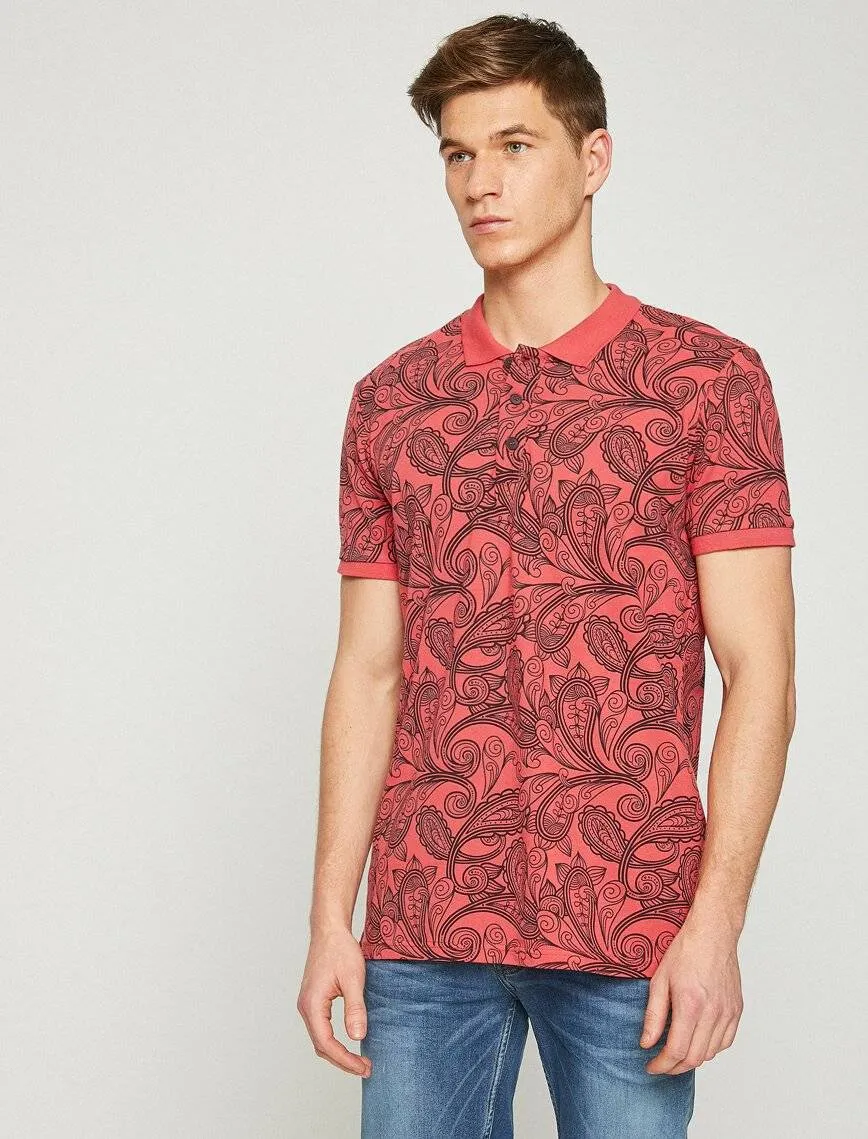 10367 Salmon Polo Neck T-Shirt