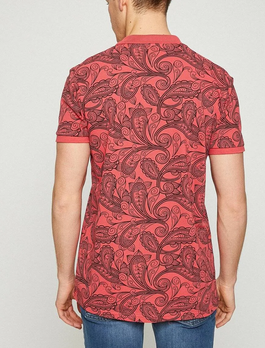 10367 Salmon Polo Neck T-Shirt