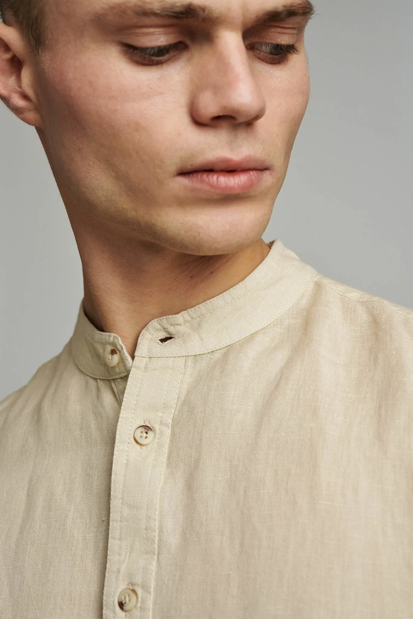 AKLUKAS LS COT/LINEN - Brown Rice