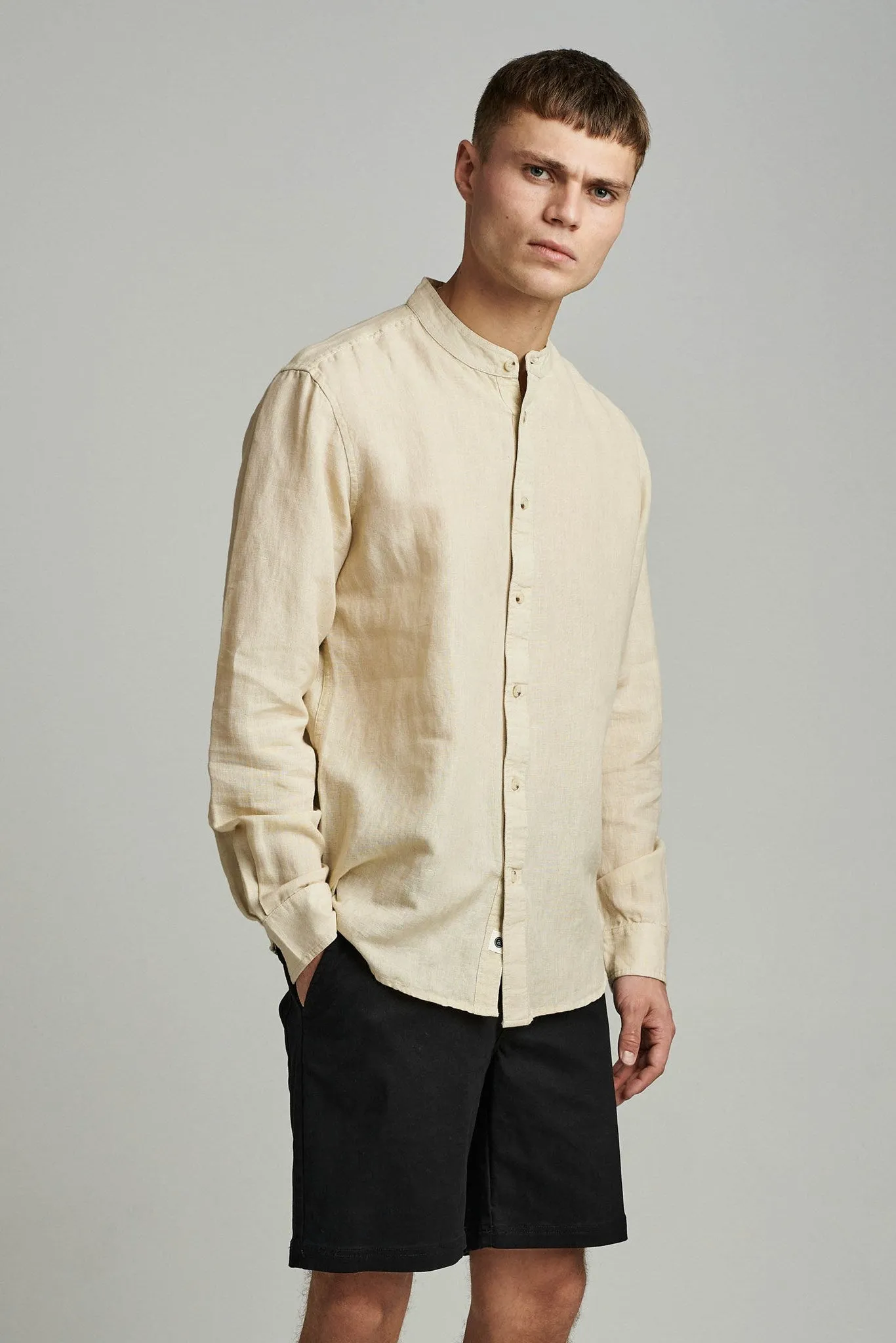 AKLUKAS LS COT/LINEN - Brown Rice