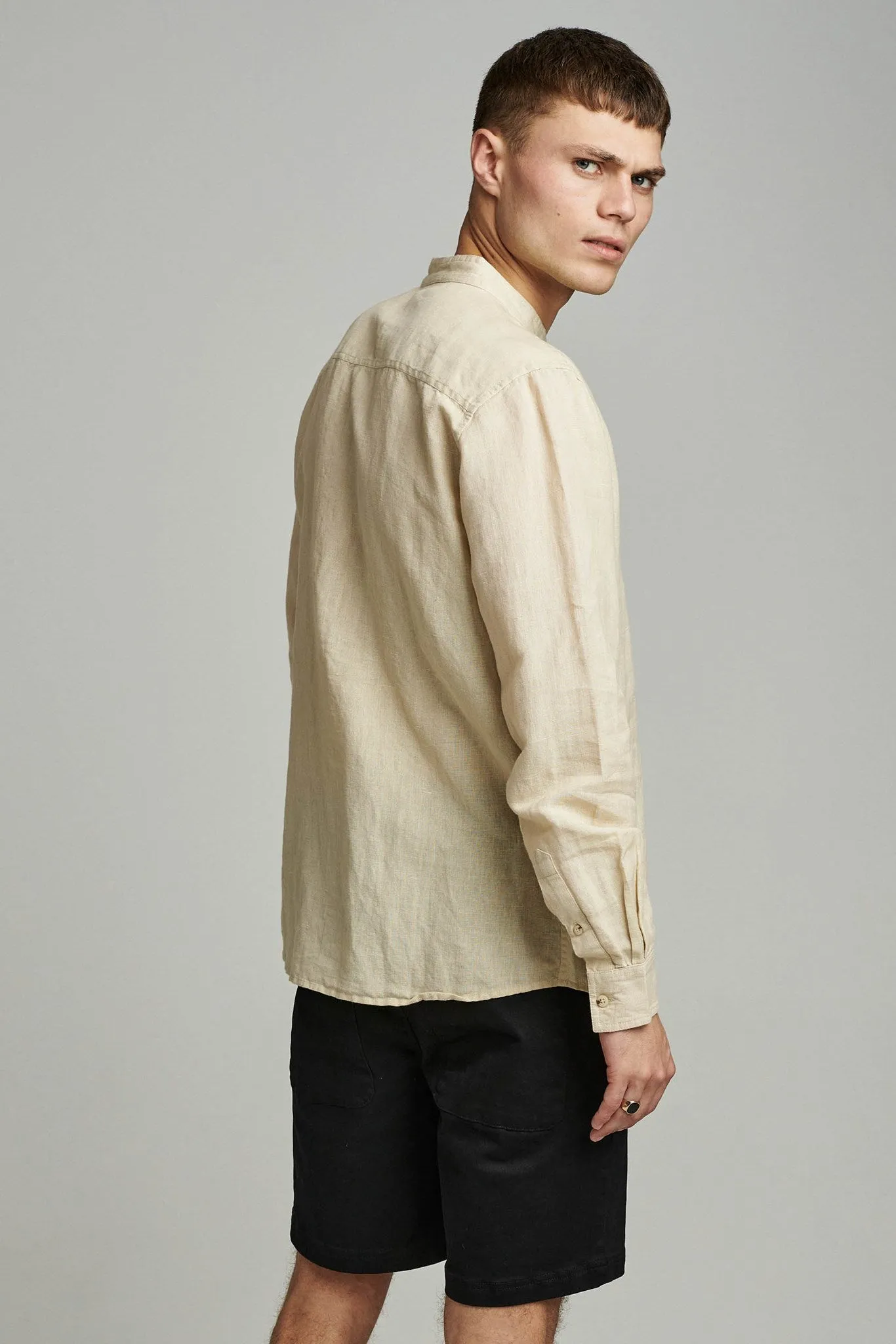 AKLUKAS LS COT/LINEN - Brown Rice