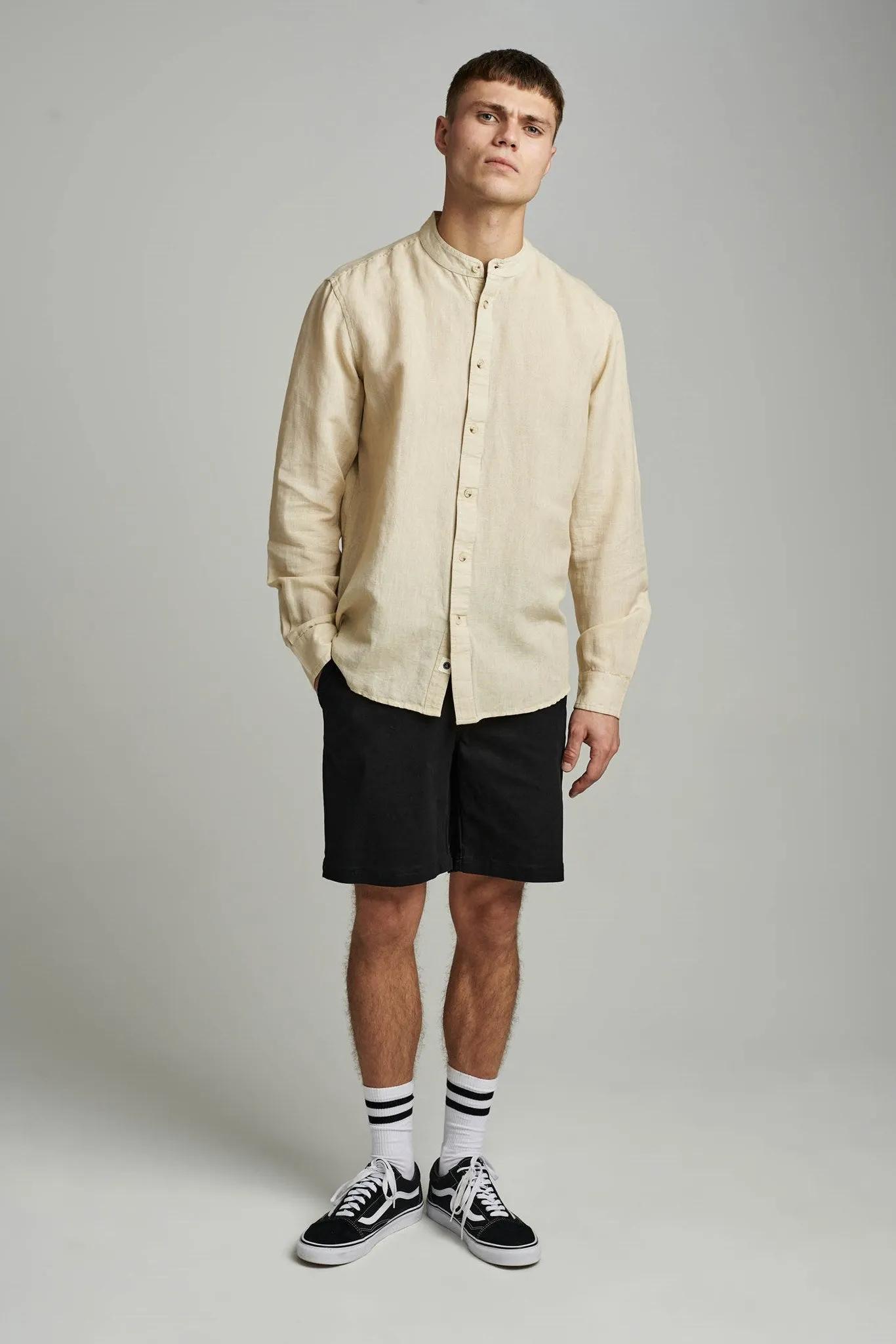 AKLUKAS LS COT/LINEN - Brown Rice