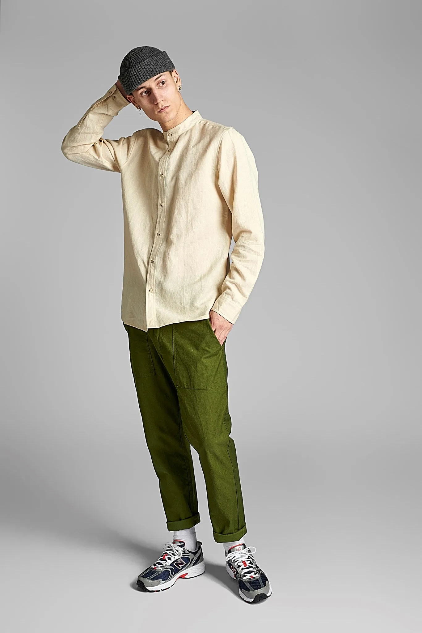 AKLUKAS LS COT/LINEN - Brown Rice