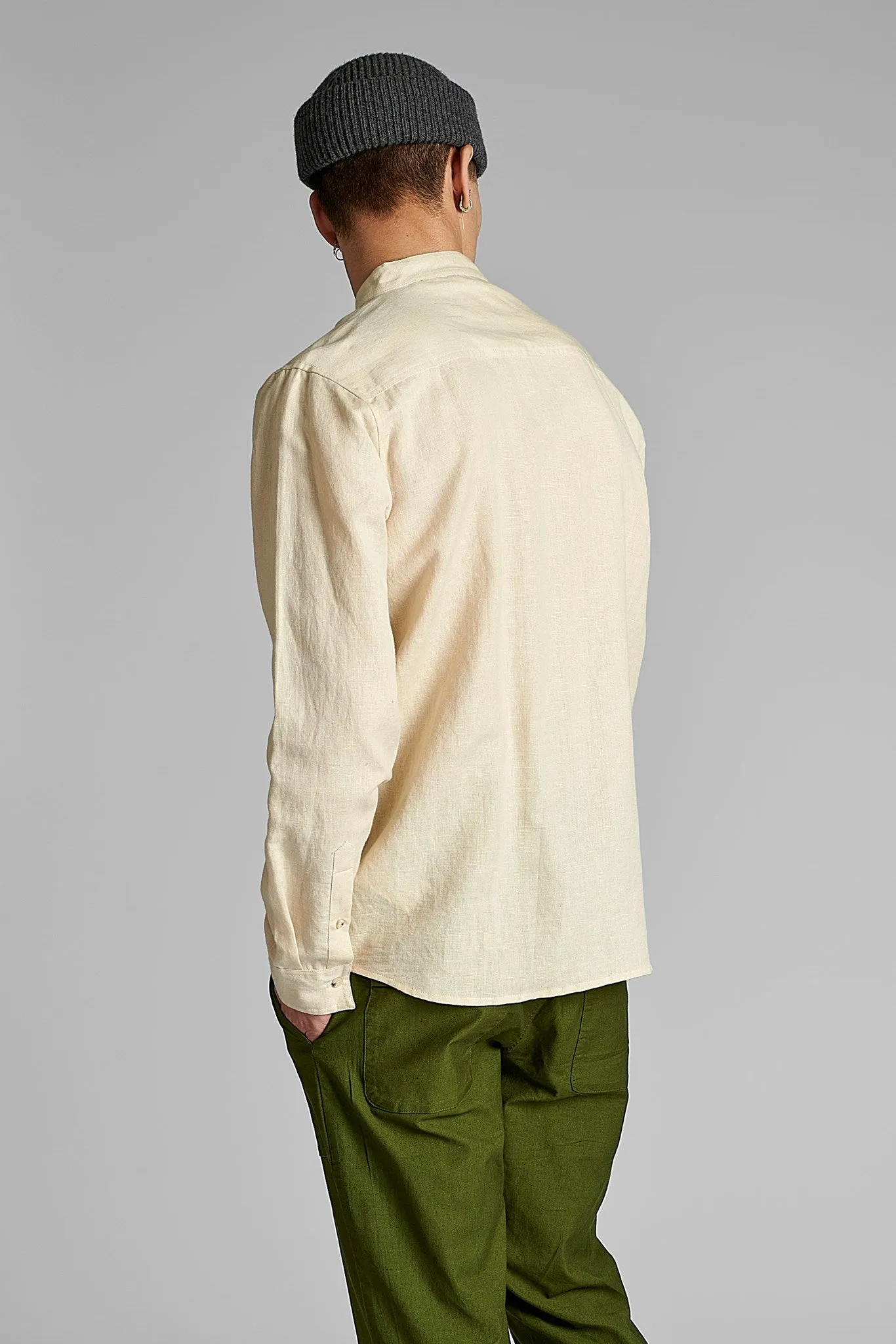 AKLUKAS LS COT/LINEN - Brown Rice