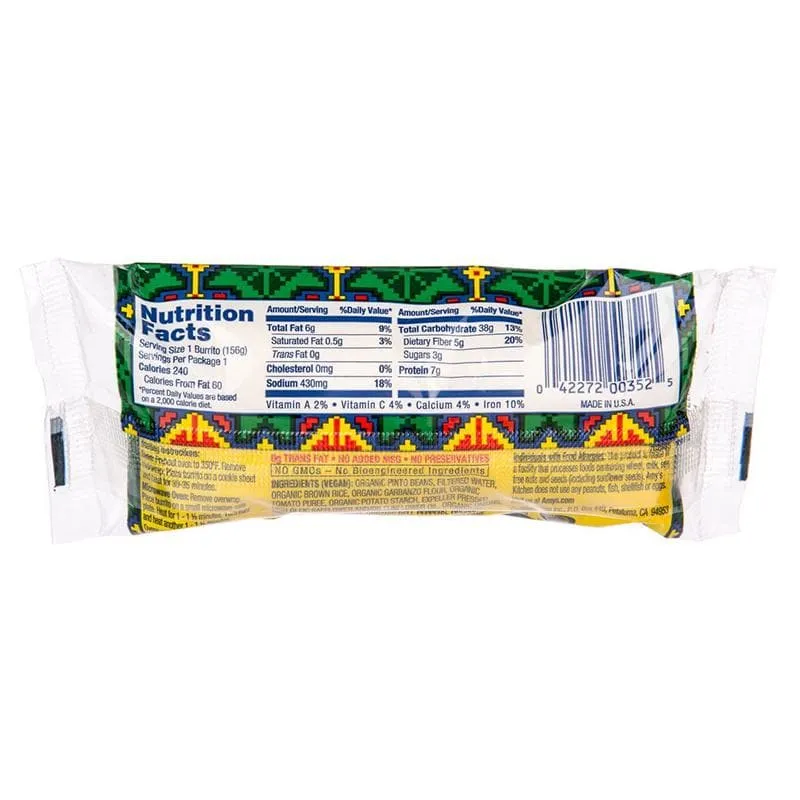 Amy's - Gluten-Free Bean & Rice Burrito, 6oz
