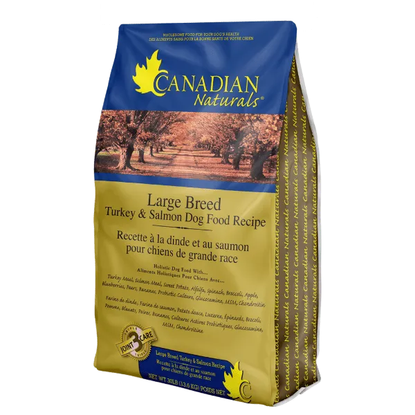 Canadian Naturals Turkey & Salmon Large Breed Dry Dog Food, 30lb