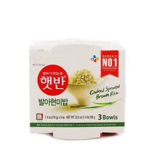 CJ Cooked Sprouted Brown Rice 3 Bowls x 210g