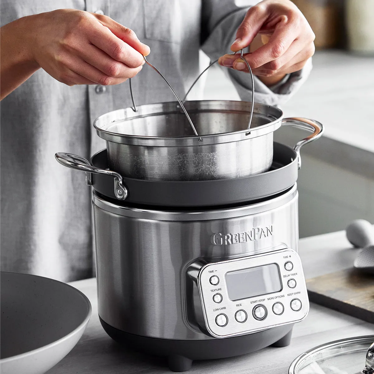 Elite 10-Cup Rice & Grains Cooker | Premiere Stainless Steel