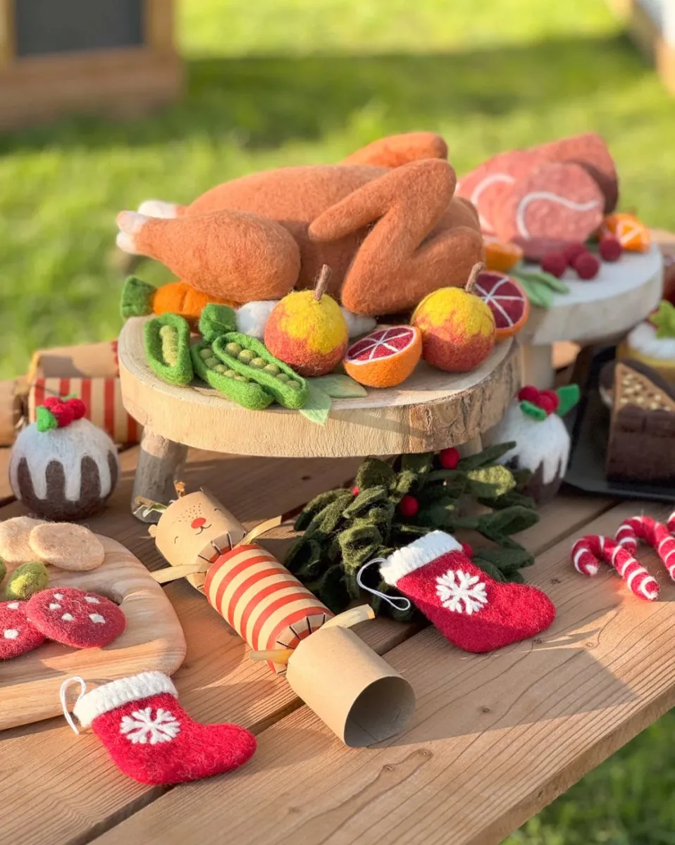 Felt Roast Turkey Play Food Set - Tara Treasures