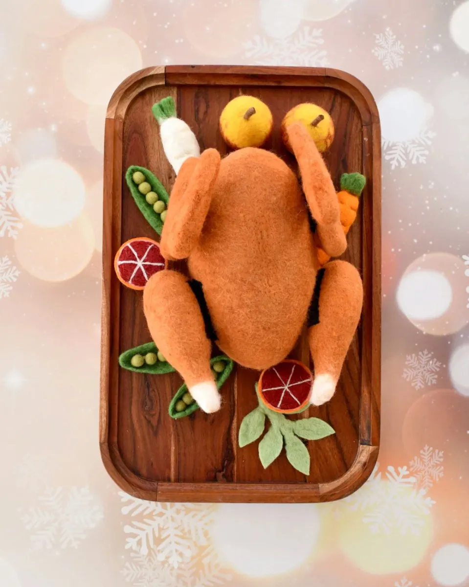 Felt Roast Turkey Play Food Set - Tara Treasures