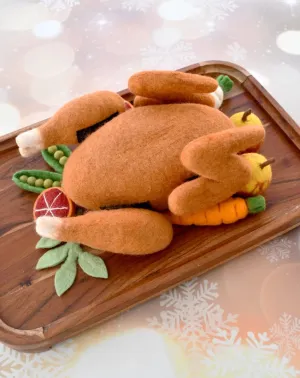 Felt Roast Turkey Play Food Set - Tara Treasures