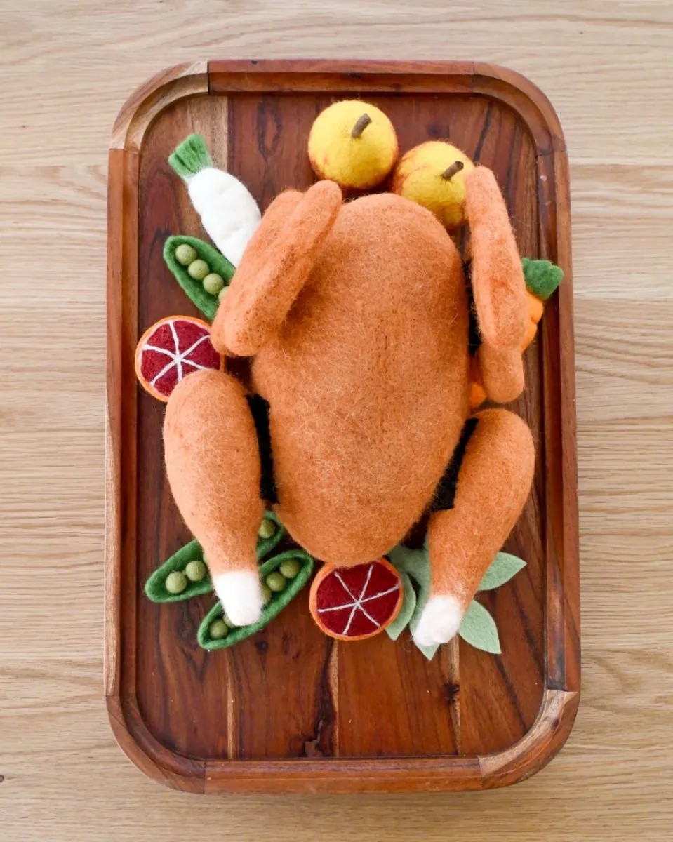 Felt Roast Turkey Play Food Set - Tara Treasures