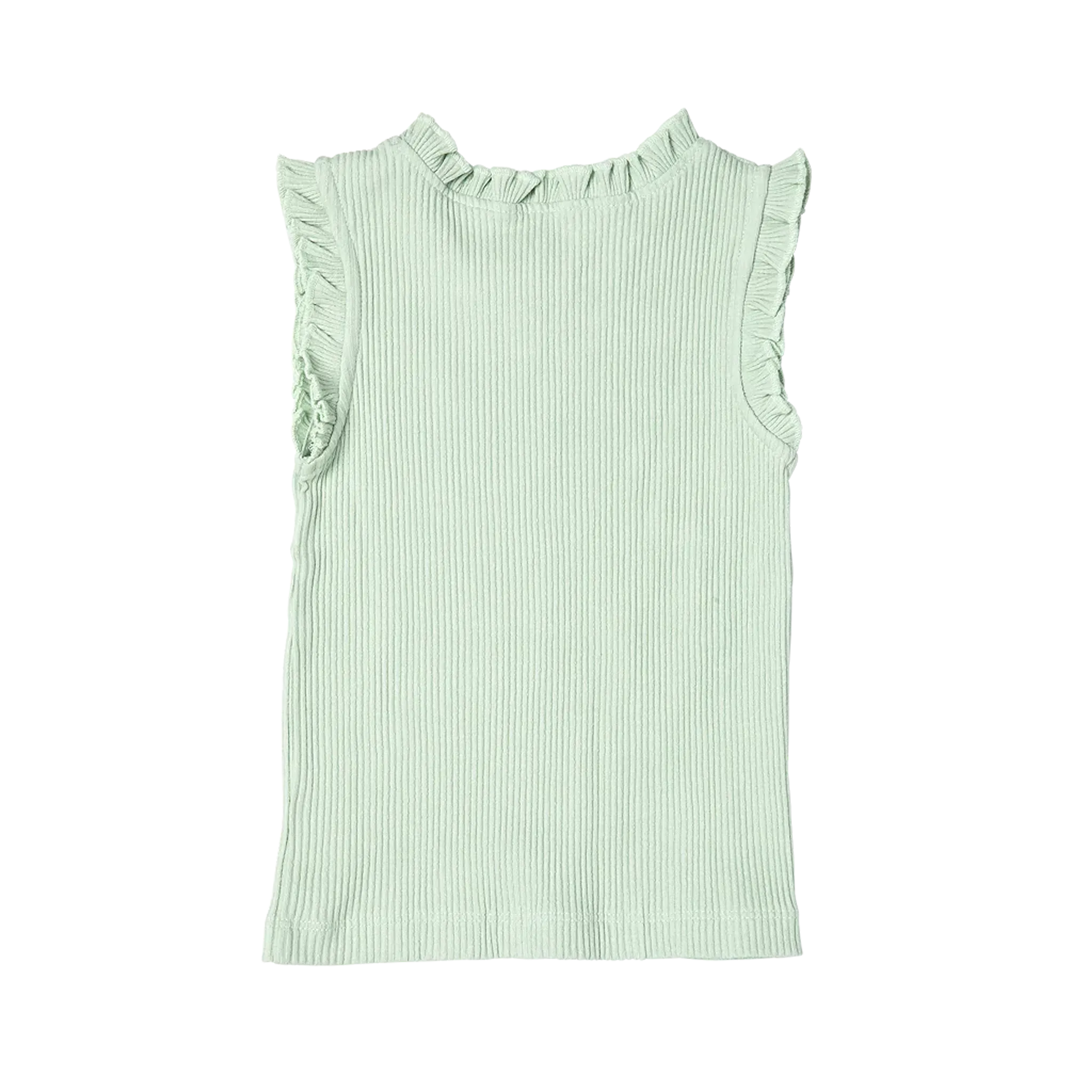 Girls Organic Ruffle Rib Tank