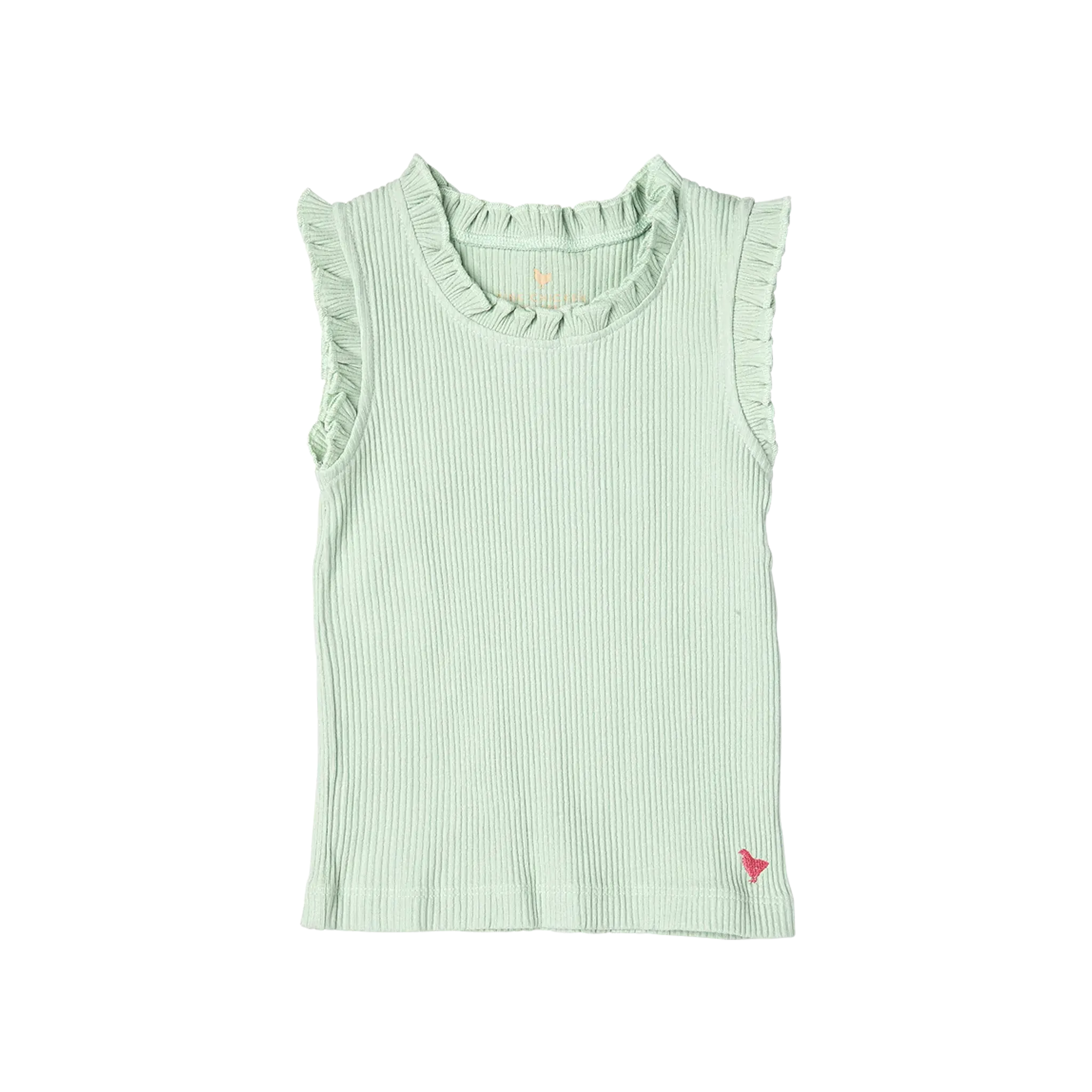 Girls Organic Ruffle Rib Tank