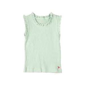 Girls Organic Ruffle Rib Tank