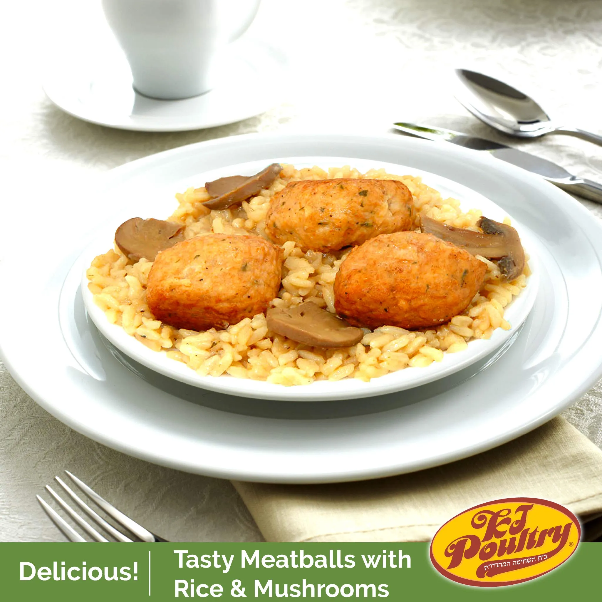 KJ Poultry, Kosher, Chicken Meat Balls and Mushrooms - 3 Pack