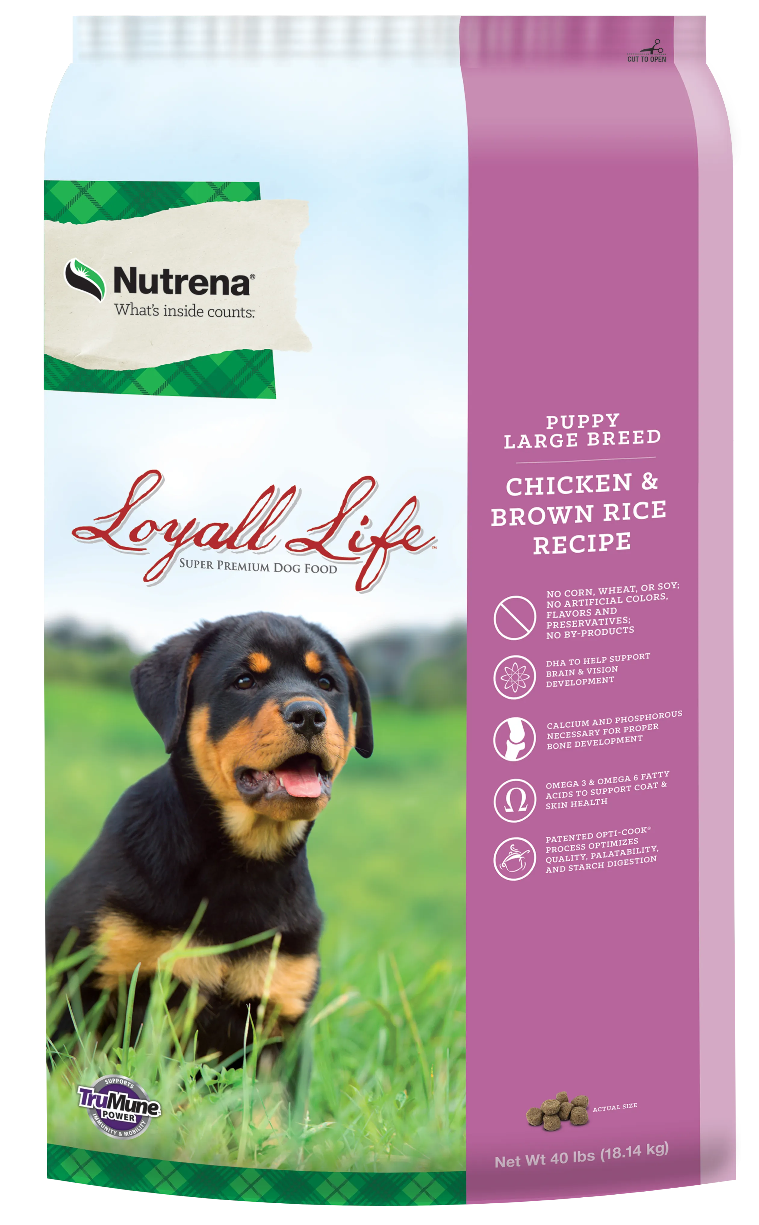 NUTRENA LOYALL LIFE CHICKEN AND BROWN RICE LARGE BREED PUPPY DRY DOG FOOD