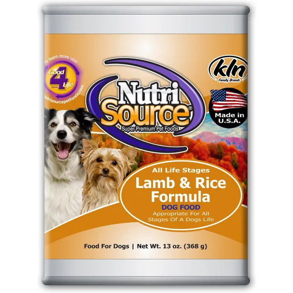 NutriSource Lamb & Rice Formula Canned Dog Food, 13-oz