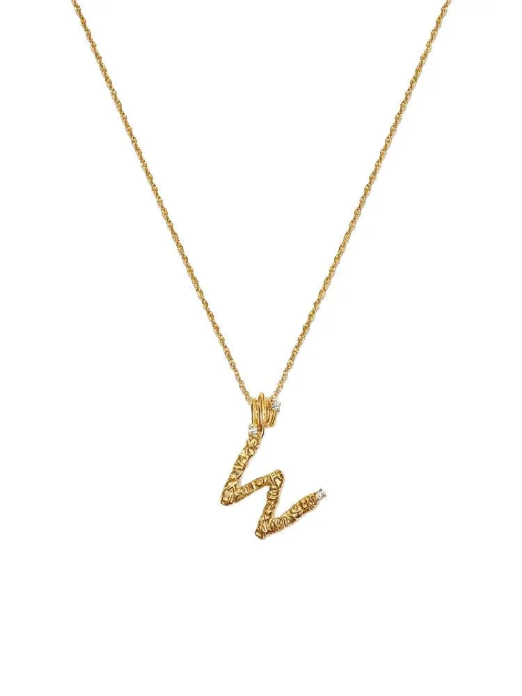 Textured Letter Necklace Style In Europe And America