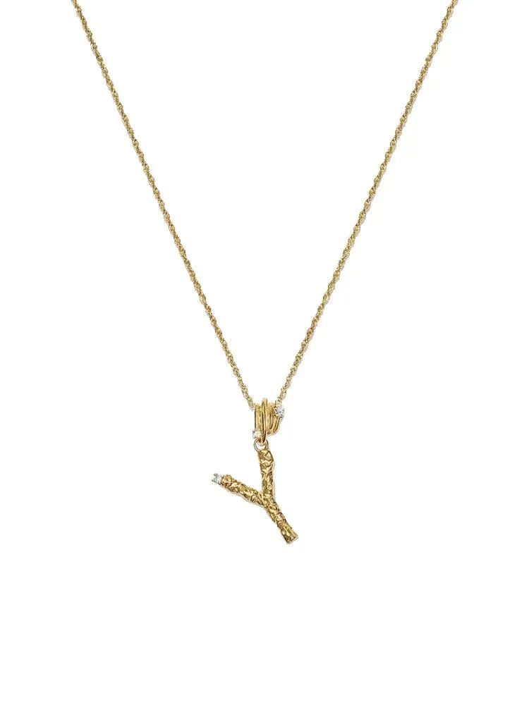 Textured Letter Necklace Style In Europe And America