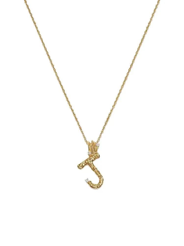 Textured Letter Necklace Style In Europe And America
