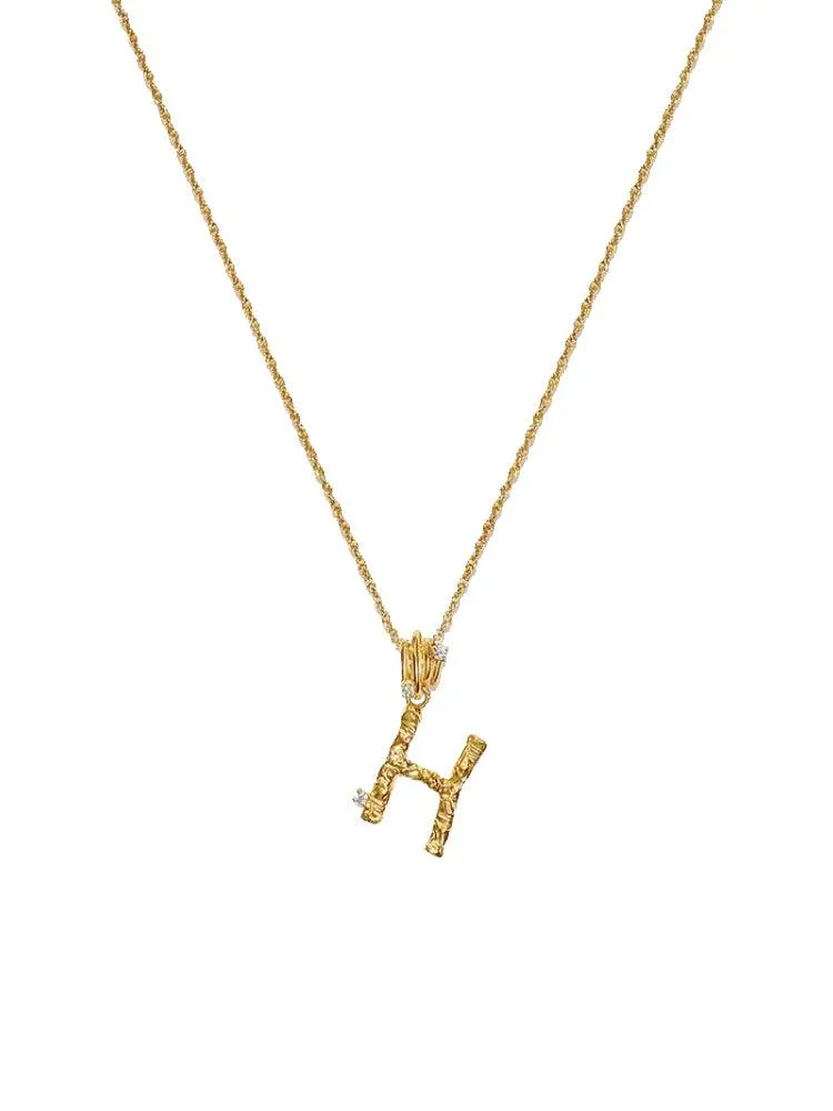 Textured Letter Necklace Style In Europe And America