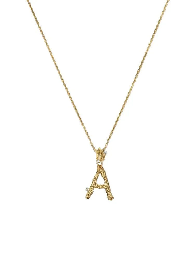 Textured Letter Necklace Style In Europe And America