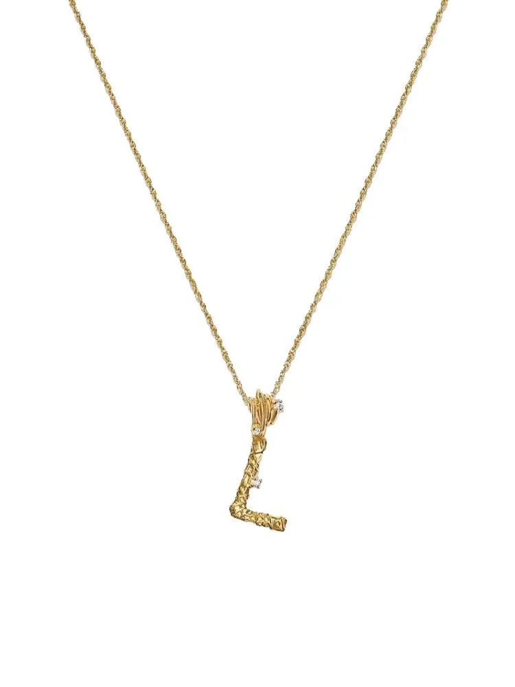 Textured Letter Necklace Style In Europe And America