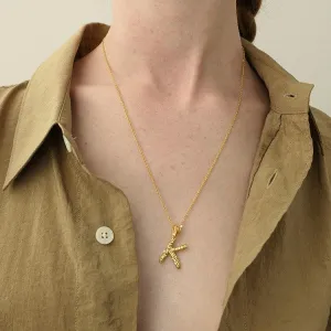 Textured Letter Necklace Style In Europe And America
