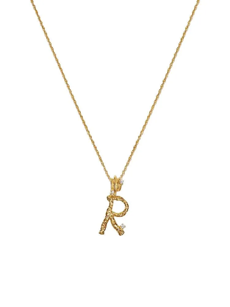Textured Letter Necklace Style In Europe And America