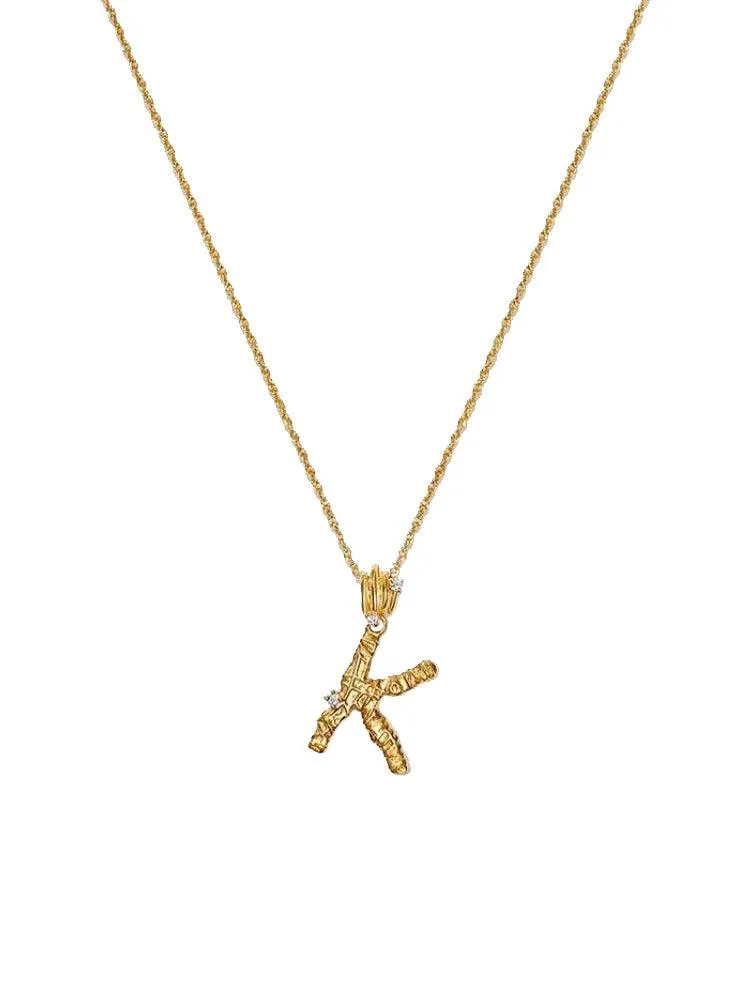 Textured Letter Necklace Style In Europe And America